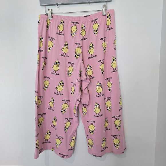 Vintage Y2K Fred Is Red Pajama Pants Size L Chicks Rule Pink Lounge 100% Cotton - Picture 4 of 6